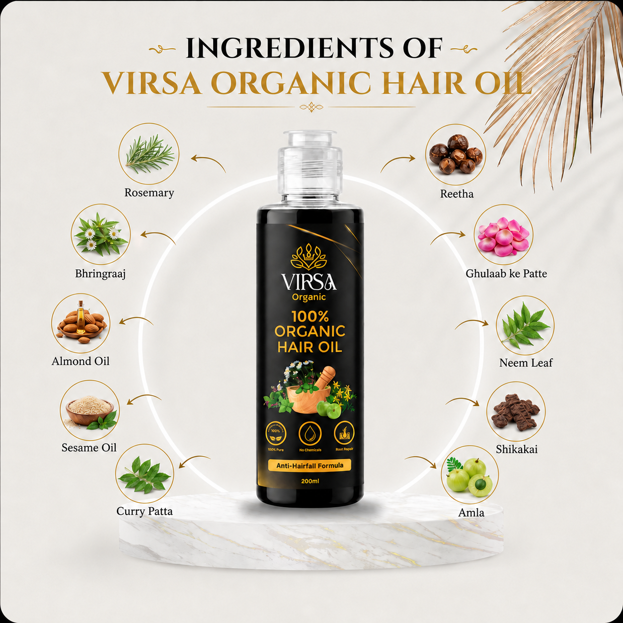 Virsa Organic hair Oil - 100% Organic