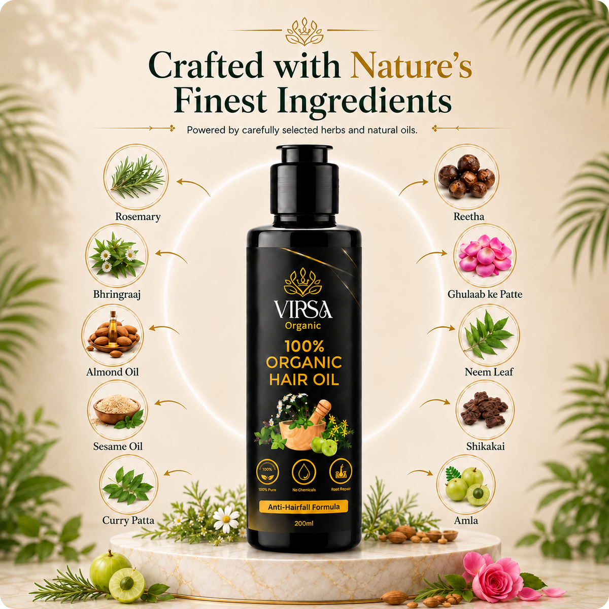 Virsa Organic hair Oil - 100% Organic